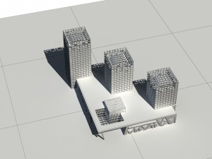 city - multi-storey commercial office building 118 Modèle 3D
