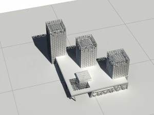city - multi-storey commercial office building 118 3D Model
