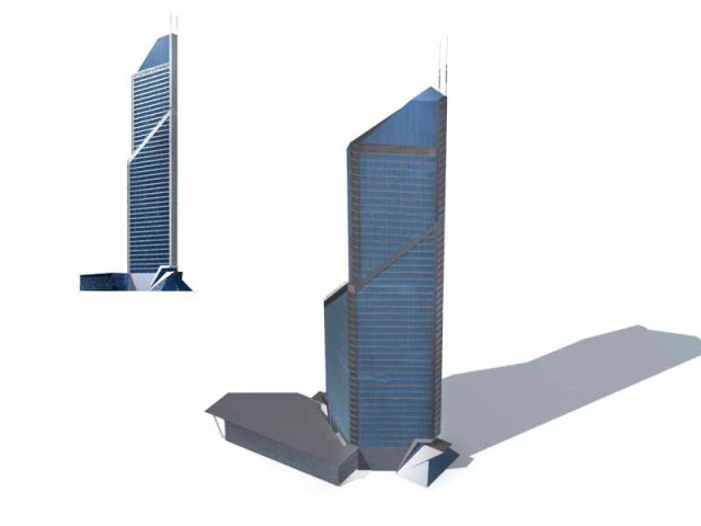 city - multi-storey commercial office building 119 3D Model .c4d .max .obj .3ds .fbx .stl .blend 