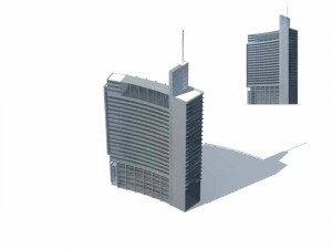city - multi-storey commercial office building 120 3D Model