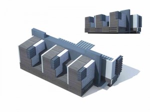 city - multi-storey commercial office building 121 Model 3D