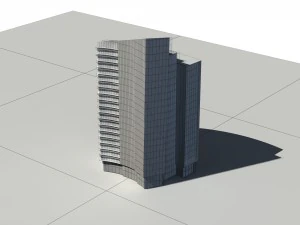 city - multi-storey commercial office building 123 3D Model