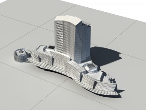 city - multi-storey commercial office building 125 Modelo 3D