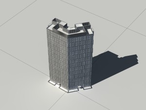 city - multi-storey commercial office building 126 3D-Modell