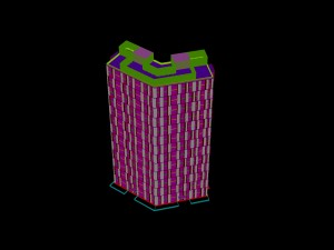 city - multi-storey commercial office building 126 3D-Modell