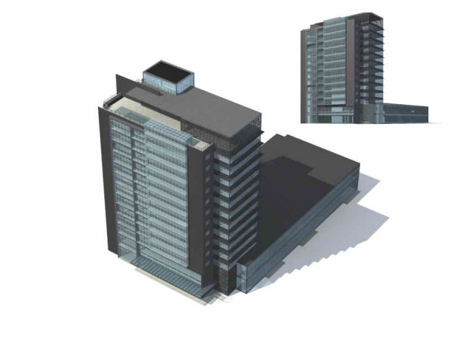 city - multi-storey commercial office building 128 3Dモデル .c4d .max .obj .3ds .fbx .stl .blend 