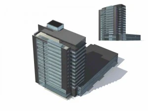 city - multi-storey commercial office building 128 3D Model