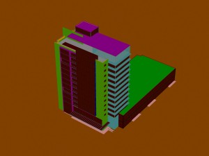 city - multi-storey commercial office building 128 3Dモデル