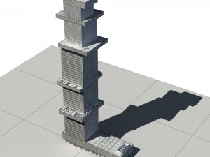 city - multi-storey commercial office building 129 3D Model