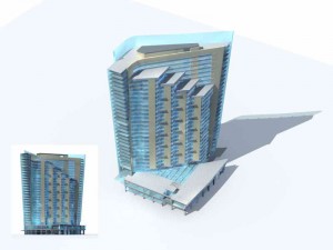 city - multi-storey commercial office building 136 3D Model