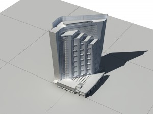 city - multi-storey commercial office building 136 3D Модель
