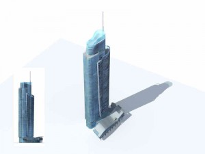 city - multi-storey commercial office building 137 3D Модель
