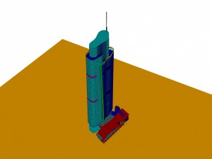 city - multi-storey commercial office building 137 Modello 3D