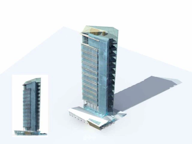 city - multi-storey commercial office building 138 3D Model .c4d .max .obj .3ds .fbx .stl .blend 