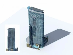 ciudad - edificio de oficinas comerciales de varias plantas 140 Modelo 3D