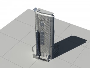 city - multi-storey commercial office building 140 Model 3D