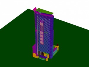 city - multi-storey commercial office building 140 Model 3D