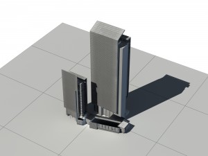 city - multi-storey commercial office building 143 Modelo 3D