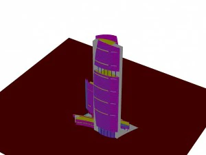 city - multi-storey commercial office building 144 3D Model