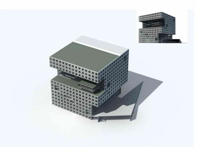 city - multi-storey commercial office building 148 3D Model .c4d .max .obj .3ds .fbx .stl .blend 