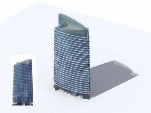 city - multi-storey commercial office building 152 3D Model