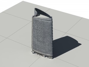 city - multi-storey commercial office building 152 Modèle 3D