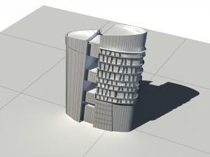 city - multi-storey commercial office building 153 3D Modell