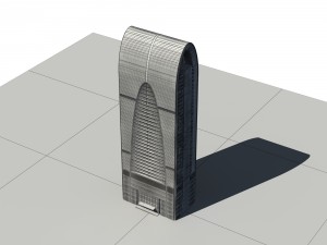 city - multi-storey commercial office building 155 Modèle 3D