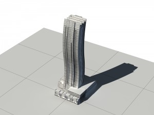 city - multi-storey commercial office building 156 3D-Modell