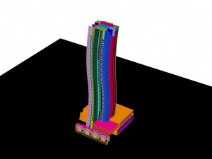 city - multi-storey commercial office building 156 3D-Modell
