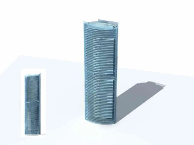 city - multi-storey commercial office building 157 3D Model .c4d .max .obj .3ds .fbx .stl .blend 