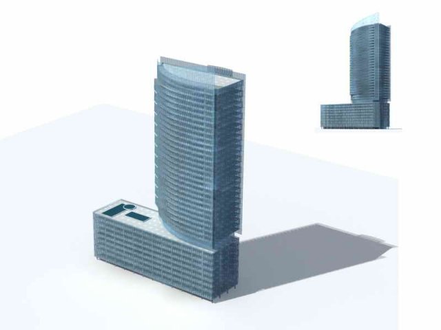 city - multi-storey commercial office building 158 Model 3D .c4d .max .obj .3ds .fbx .stl .blend 