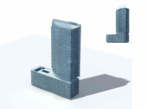 city - multi-storey commercial office building 158 3D 모델