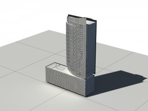 city - multi-storey commercial office building 158 Model 3D