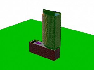 city - multi-storey commercial office building 158 Model 3D