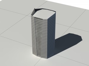 city - multi-storey commercial office building 159 Modelo 3D
