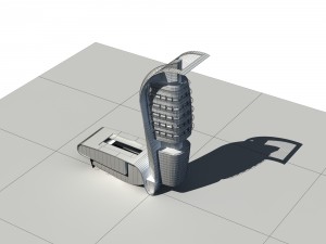 city - multi-storey commercial office building 160 Modello 3D