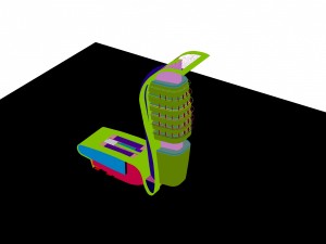 city - multi-storey commercial office building 160 Modello 3D