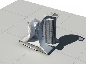 city - multi-storey commercial office building 161 3D Model