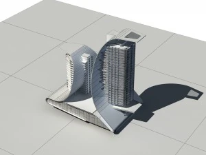 city - multi-storey commercial office building 161 3D Model