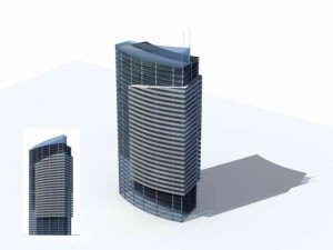 city - multi-storey commercial office building 166 3D Модель