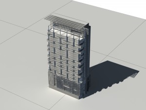 city - multi-storey commercial office building 167 Model 3D