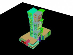 city - multi-storey commercial office building 169 3D Model
