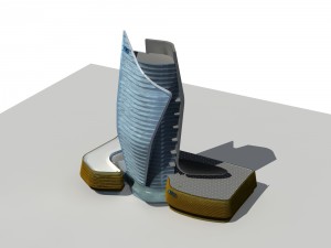 city - multi-storey commercial office building 170 3D 모델