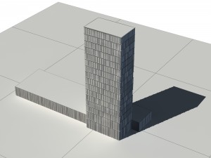 city - multi-storey commercial office building 171 3D 모델
