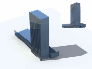 city - multi-storey commercial office building 172 Model 3D