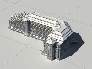 city - multi-storey commercial office building 173 3D Model