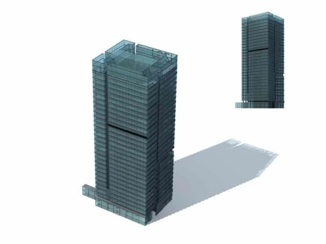 city - multi-storey commercial office building 182 3D Model .c4d .max .obj .3ds .fbx .stl .blend 