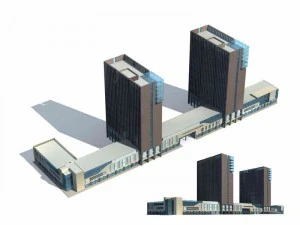 city - multi-storey commercial office building 183 3D Model