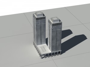 city - multi-storey commercial office building 185 Modelo 3D